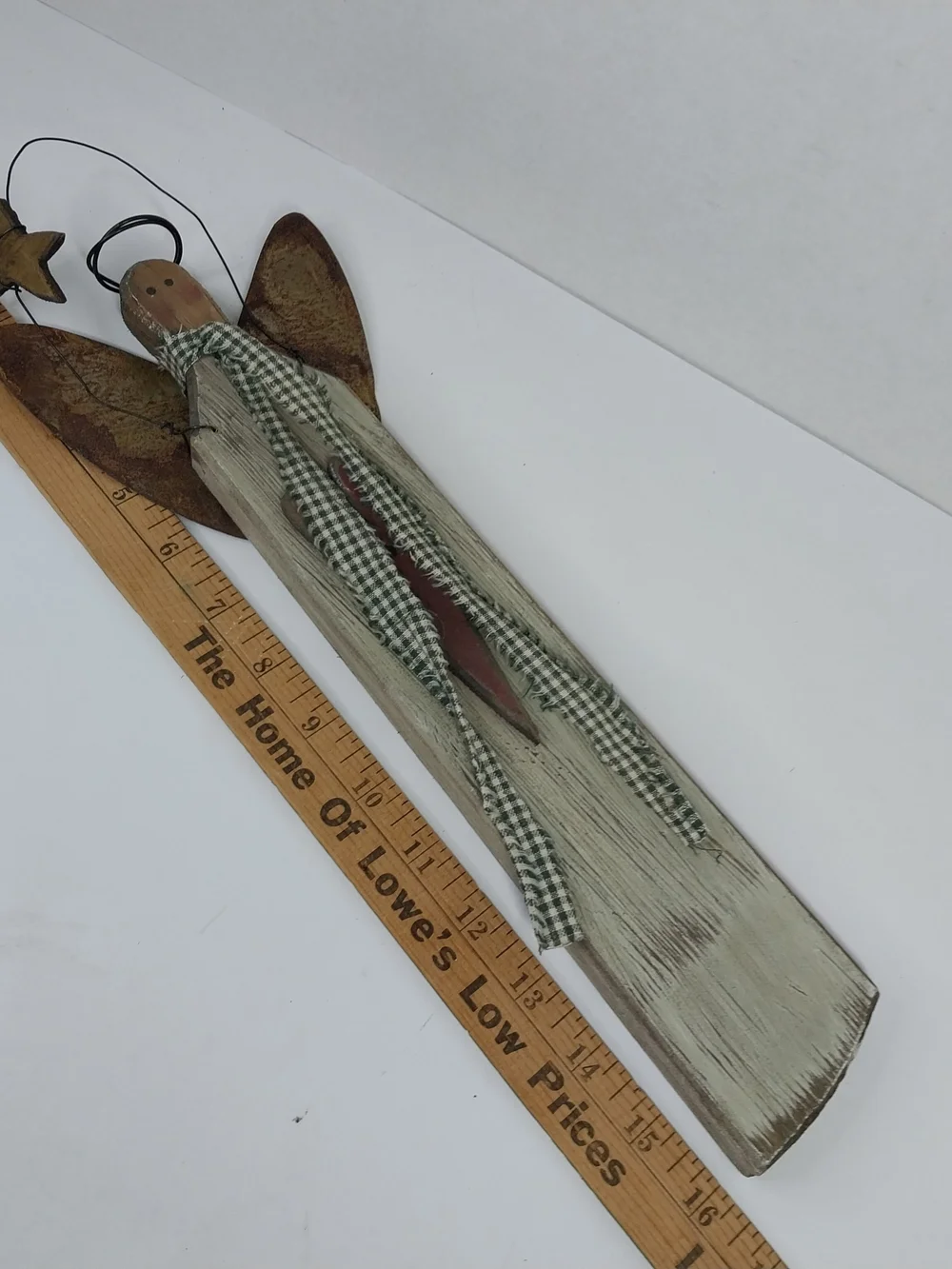 VTG Wooden Metal Folk Art Angel Farmhouse Cottage 16